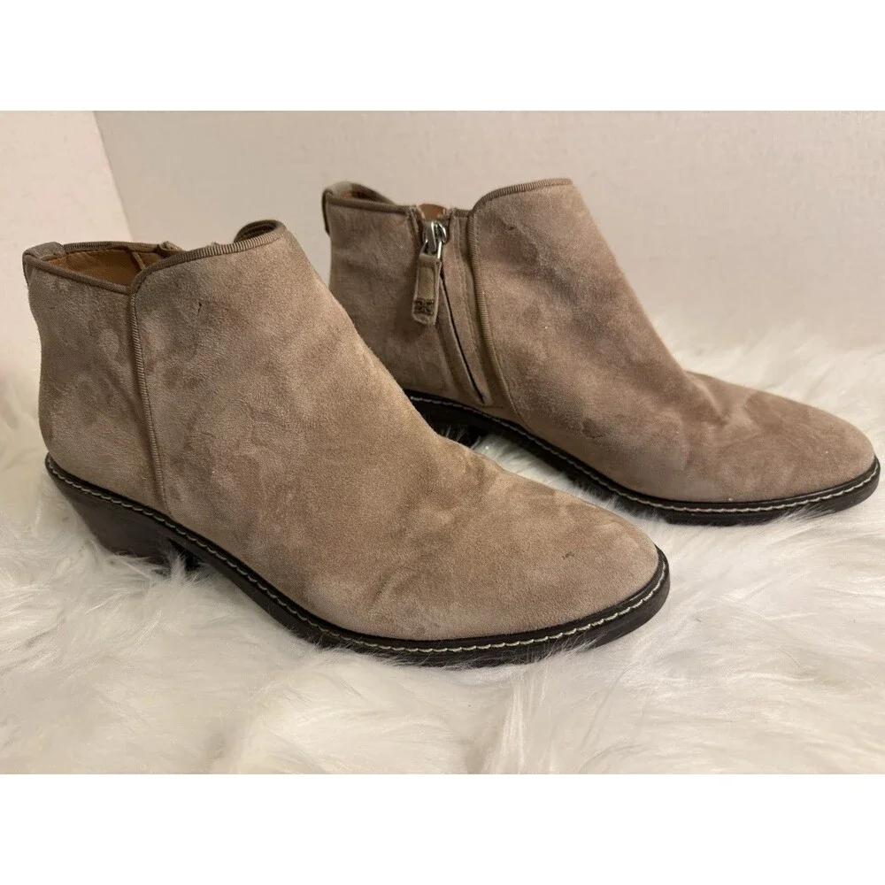 Sam Edelman Pryce Sz 8.5 Chelsea Suede Ankle Booties Boots Weatherproof